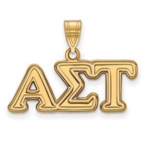 14K Plated Silver Alpha Sigma Tau Medium Greek Letters Pendant
